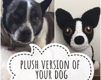 Custom Dog Stuffed Animal - Crochet Dog - Custom Plush Dog