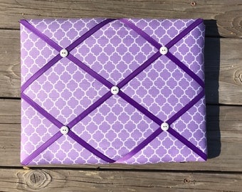 Lavender PhotoBoard | Lavender Memo Board | Lavender Nursery Room Decor | Lavender and Purple Wall Hanging | Lavender Quatrefoil Hair Clip