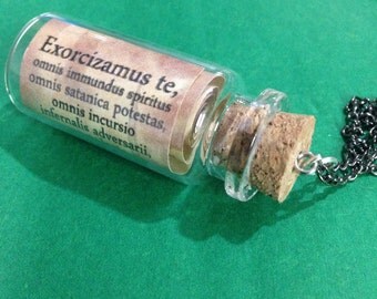 Supernatural Inspired Exorcism Scroll Vial Necklace