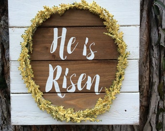 He is risen wreath | Etsy