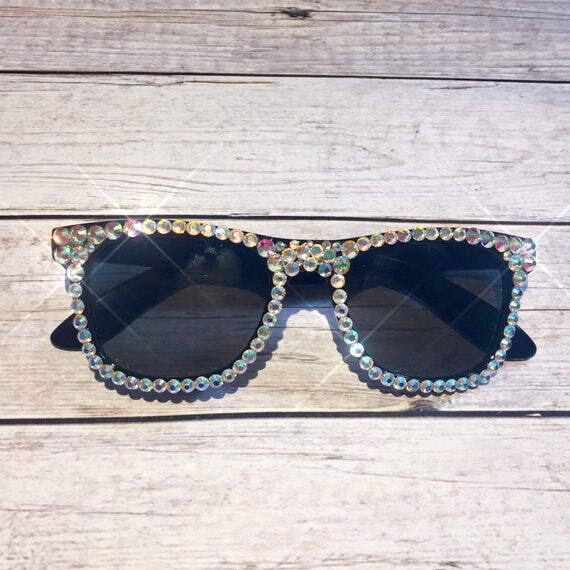 Bling black sunglasses sparkly custom sunglasses unique