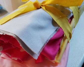 Purple, yellow, pink, grey SCRAP fabric