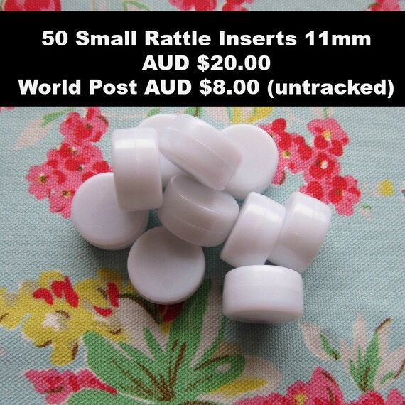 TOY RATTLE Inserts. 50 Small Enclosed Discs. All by handmadesource