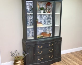 Corner Kitchen Hutch Farmhouse Furniture by VintageHipDecor