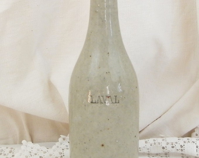 Large Antique French Salt Glazed Stoneware Bottle from the Town of Laval, French Country Decor, Farmhouse Decor, Brocante, Retro, Vintage