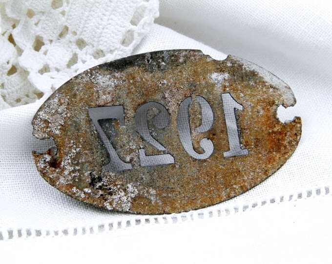 Antique 1927 Metal Stencil Plaque, French 1927 Zinc Metal 1962 Label, Collectible, French Signs, Brocante, Country Decor, Retro, Year Antique 1927 Metal Stencil Plaque, French 1927 Zinc Metal 1962 Label, Collectible, French Signs, Brocante, Country Decor, Retro, Year