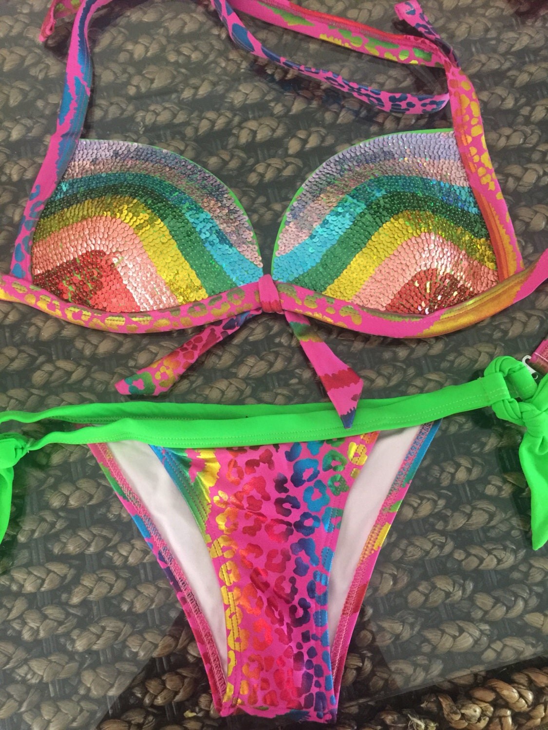 Rainbow Bows Frilled Swimsuit main image 1
