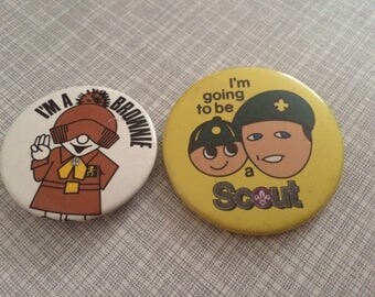 Brownie and Scout vintage badges