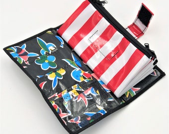 Cute Black Oilcloth Envelope System Wallet for Dave Ramsey Cash Budgeting and Extreme Couponing