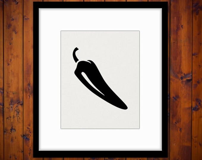 Hot Pepper Digital Printable Download Chili Pepper Graphic Food Kitchen Image Vintage Clip Art Jpg Png Eps HQ 300dpi No.4335