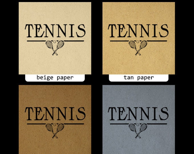 Printable Tennis Image Graphic Antique Tennis Digital Download Artwork Vintage Clip Art Jpg Png Eps HQ 300dpi No.4202