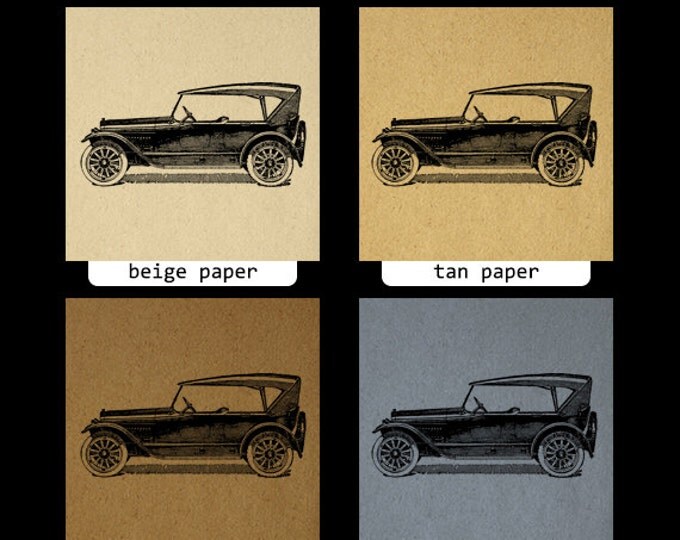 Digital Printable Antique Car Side View Image Illustration Graphic Download Vintage Clip Art Jpg Png Eps HQ 300dpi No.3442