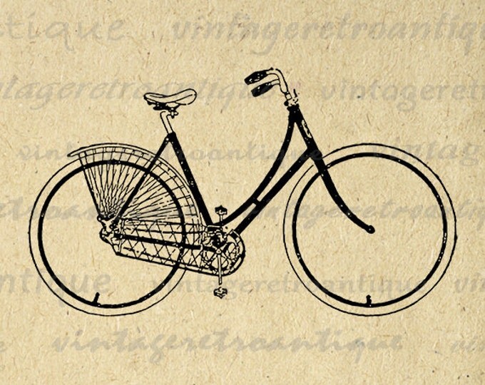 Vintage Bicycle Printable Graphic Digital Antique Bike Image Download Artwork Clip Art Jpg Png Eps HQ 300dpi No.4117