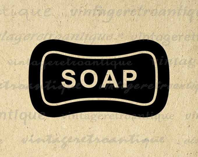 Soap Icon Printable Graphic Digital Bar of Soap Image Download Artwork Jpg Png Eps HQ 300dpi No.4402