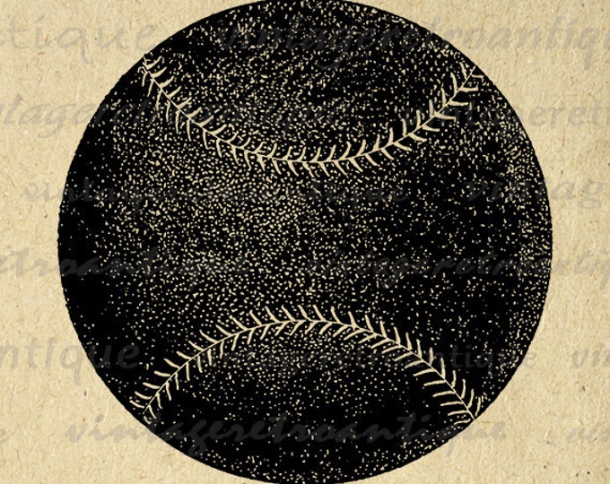 Baseball Printable Digital Graphic Antique Baseball Download Image Vintage Clip Art Jpg Png Eps HQ 300dpi No.4168