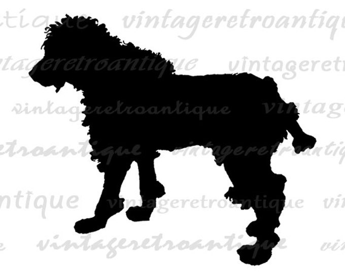 Dog Silhouette Printable Digital Image Pet Illustration Download Graphic Vintage Clip Art Jpg Png Eps HQ 300dpi No.3352