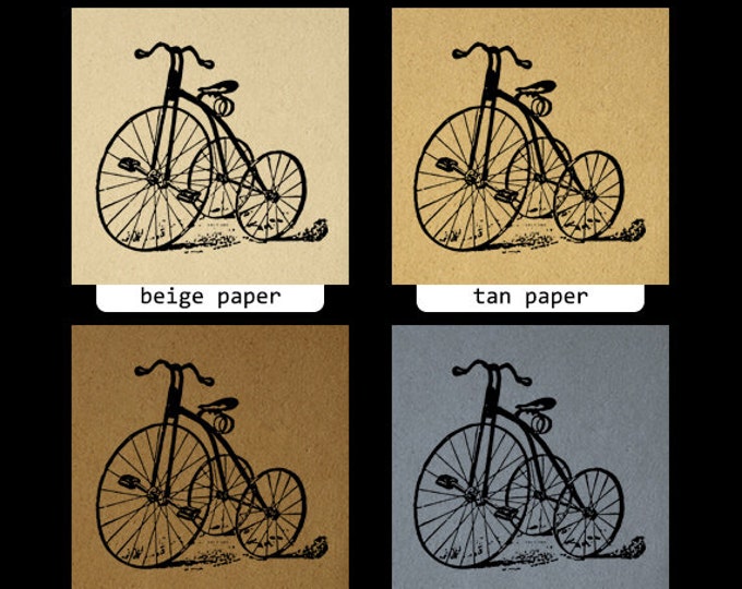 Antique Tricycle Printable Graphic Download Bicycle Artwork Image Digital Vintage Clip Art Jpg Png Eps HQ 300dpi No.1729