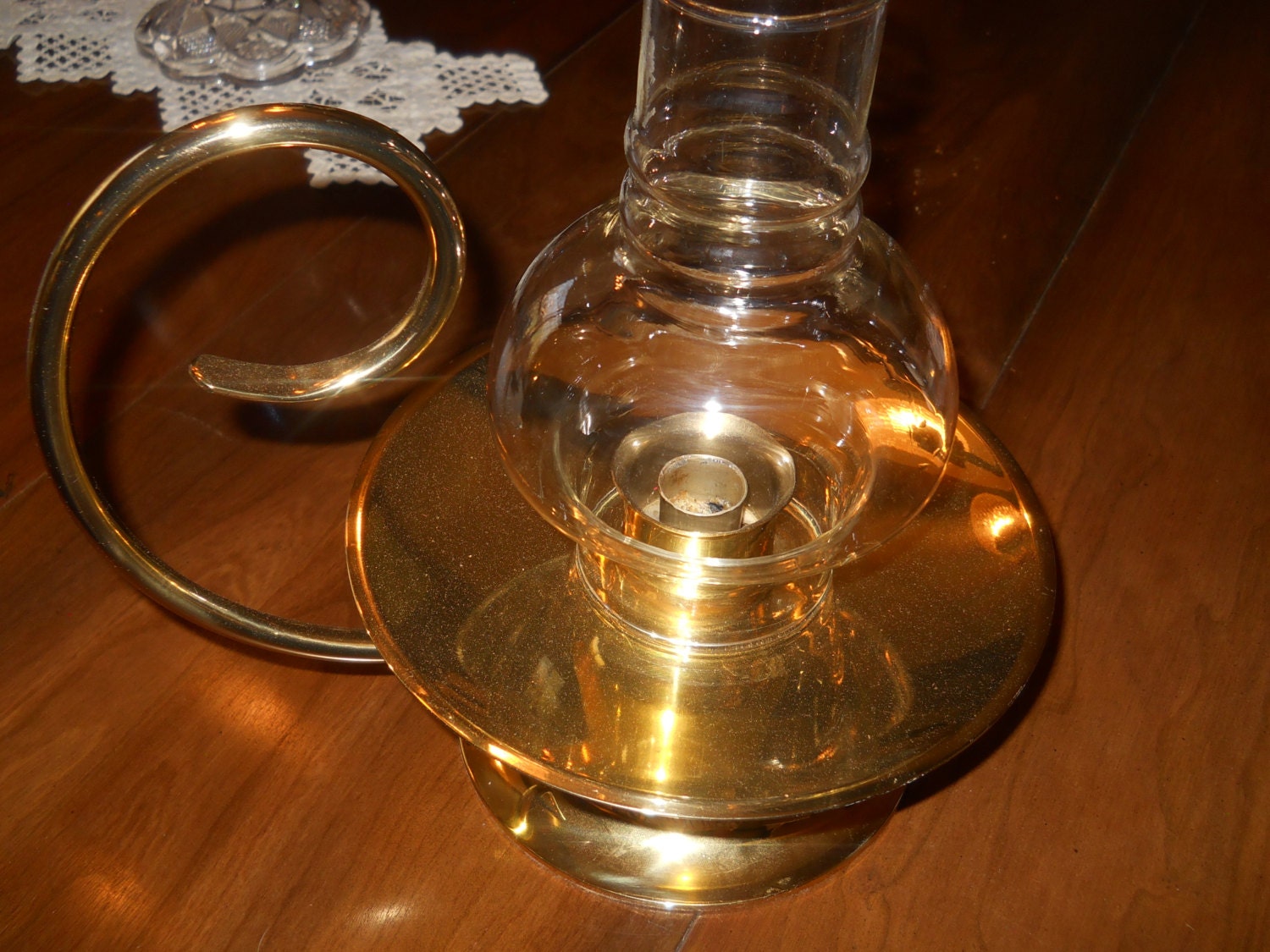 Baldwin brass hurricane candle holder with spiral handle