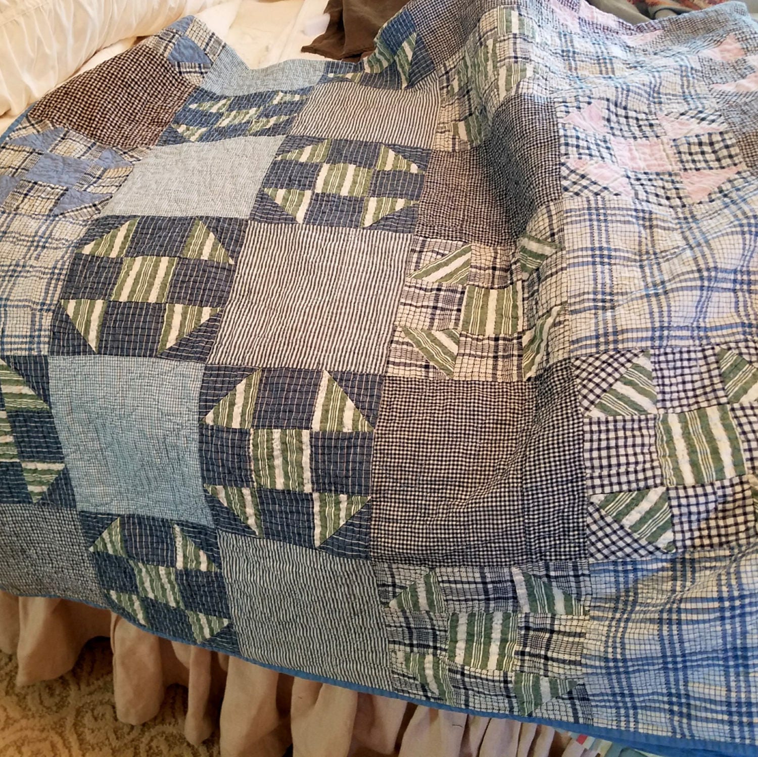 denim-patchwork-quilt-calico-country-quilt-twin-size-bedding