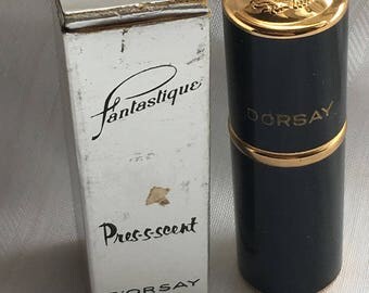 Vintage D'Orsay Fantastique Perfume Pres-s-scent in Original Box, Package // 2.5" tall, unused, rare