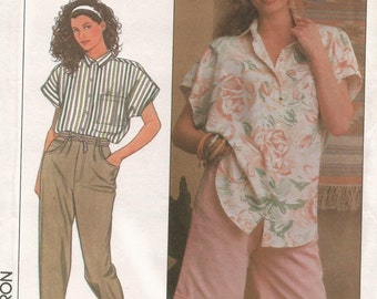 9234 Simplicity Sewing Pattern Pants Shorts Shirt Size 4 6 8 10 Vintage 1980s