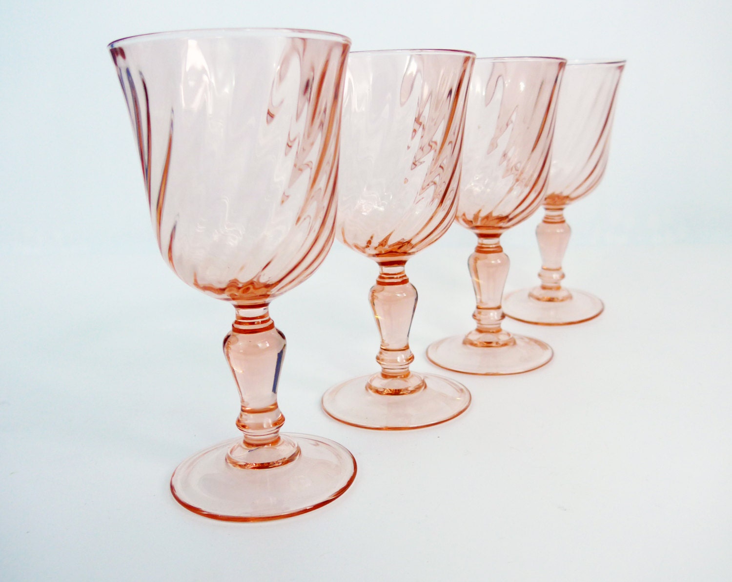 Vintage Pair Of 4 Luminarc France Rosaline Pink Wine Glasses 4 Late   Il Fullxfull.1148125555 Novo 