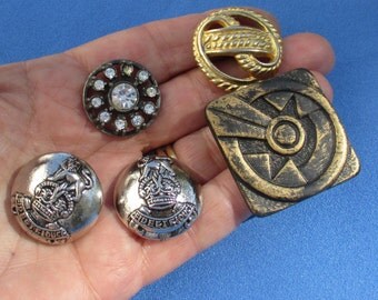 Lot Of Vintage Metal Plastic Rhinestone Buttons