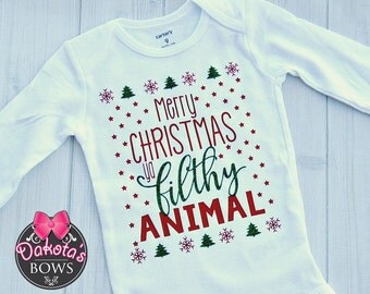 Merry Christmas Ya Filthy Animal shirt onesie, Merry Christmas, Ugly Christmas shirt, Christmas onesie, Home alone shirt, Baby onesie