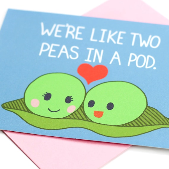 Two Peas in a Pod Wifey Valentine Cute Valentine Card