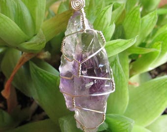 RESERVED RESERVED Amethyst Wire Wrapped Crystal Pendant RESERVED