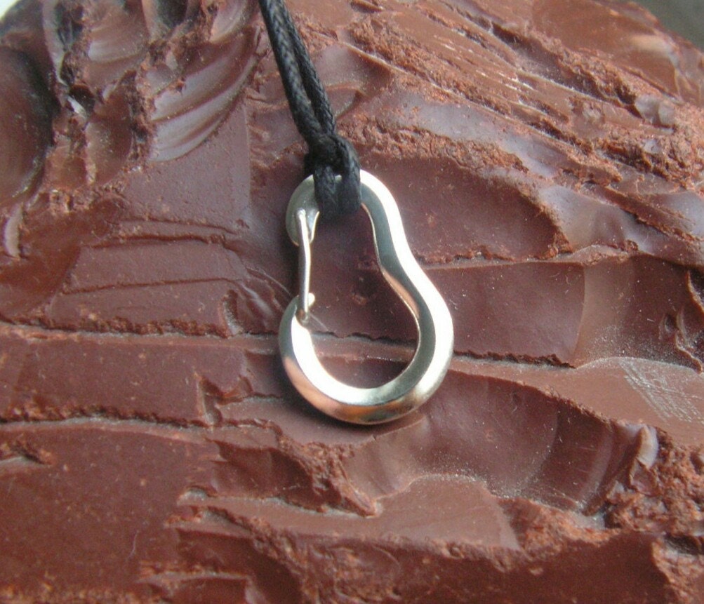 Small Climbing Carabiner Necklace in Sterling Silver Jewelry