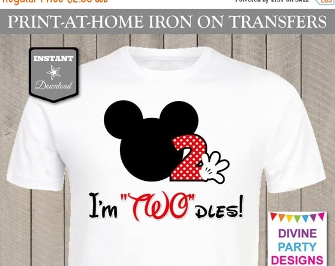 SALE INSTANT DOWNLOAD Print at Home Classic Mouse I'm TWOdles Printable Iron On Transfer / Party / 2nd Two Second / Birthday / Item #2388