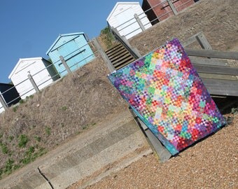 Stunning, colourful modern quilt - abstract wallhanging - 'Secret Garden' - throw - READY to SHIP - twin size - single bed quilt - OOAK-
