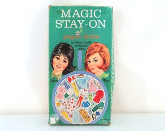 Vintage 60s paper dolls magic stay on