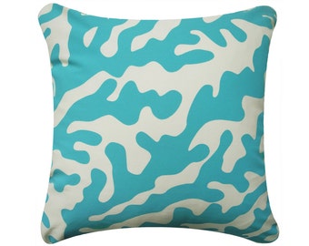 on sale coral throw pillow cover coastal pillows aqua pillow blue pillows - Coral Decorative Pillows on sale coral throw pillow cover coastal pillows aqua pillow blue pillows - Coral Decorative Pillows