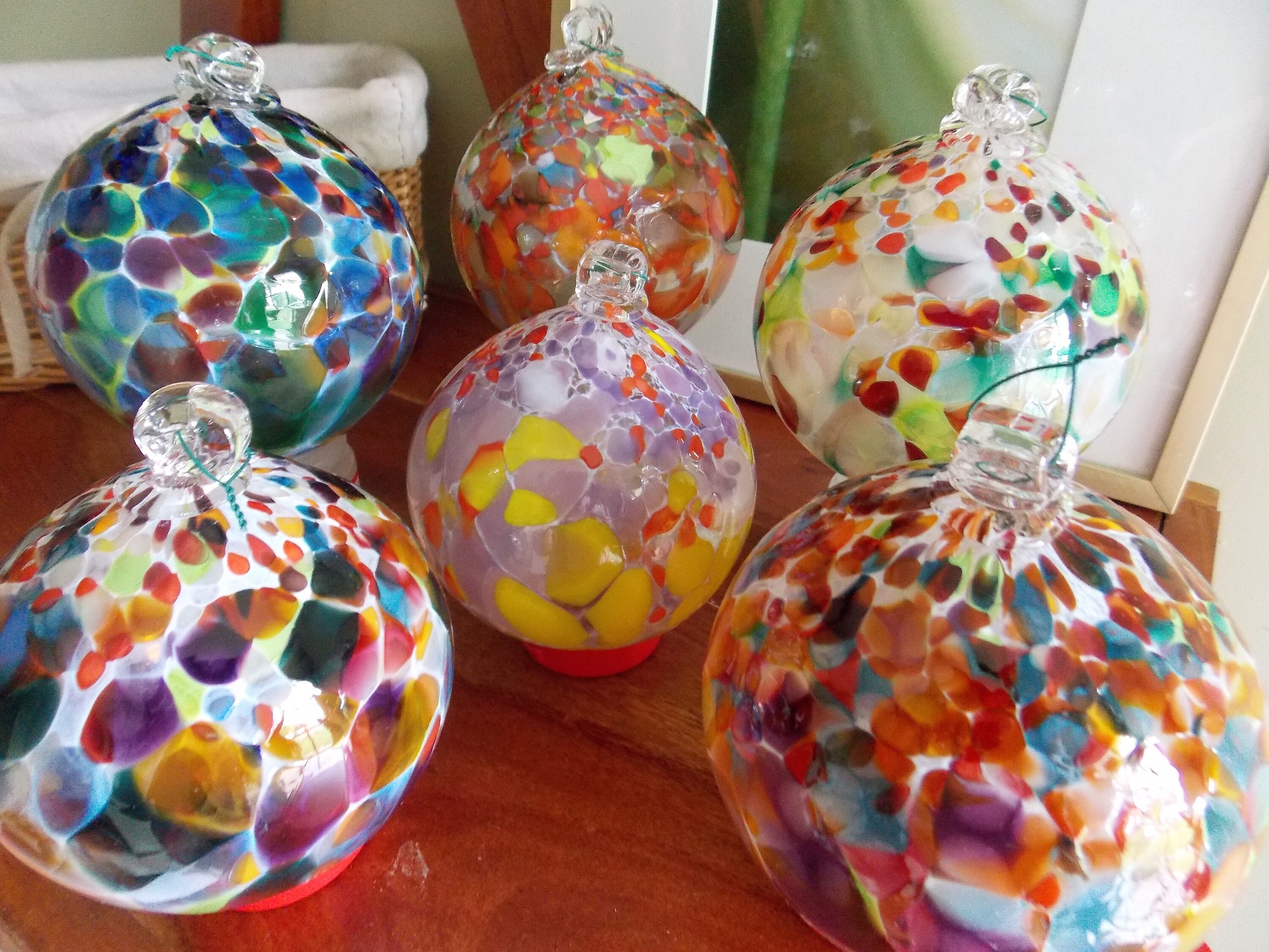 Bundle of 6 Hand Blown Glass Ornament Friendship Ball