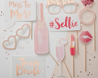 Hen Party Photo Booth Props, Photo Booth Bridal Shower, Wedding Photo Booth, Bride to Be Party, Hen Party Photo Props