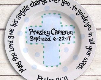 Baptism Gift Boy - Godchild Gift - Godchild Keepsake - Personalized Godchild Gift - Godchild Plate- Unique Godchild Gift - Godchild Card