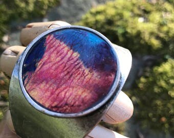 Antiqued Silver Cuff with Orginal Art