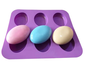 6-cavity oval Cobblestone egg shape Soap mold cake mold silicone mold bath bomb mold concrete mold resin mold mould polymer clay mold