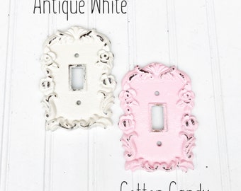 Choose Your Color - Single Switch Plate or Outlet Cover - Cottage Chic Switchplate - Light Cover - Outlet Cover - Outlet Plate
