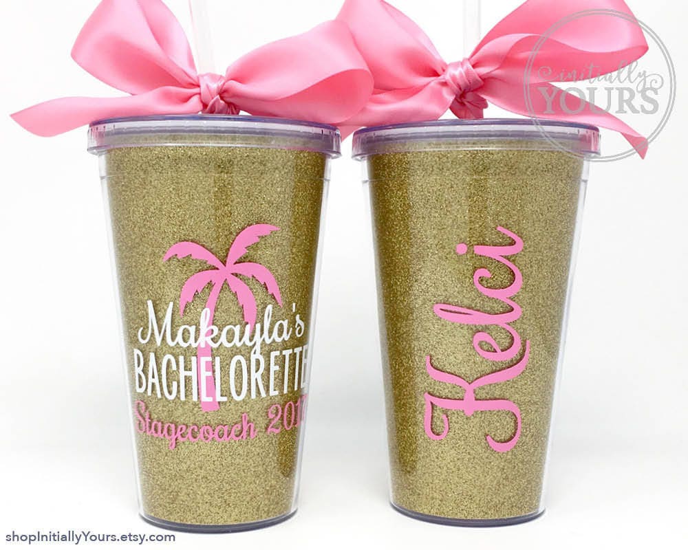 Custom Beach Bachelorette Cups Personalized Party Gift Ideas