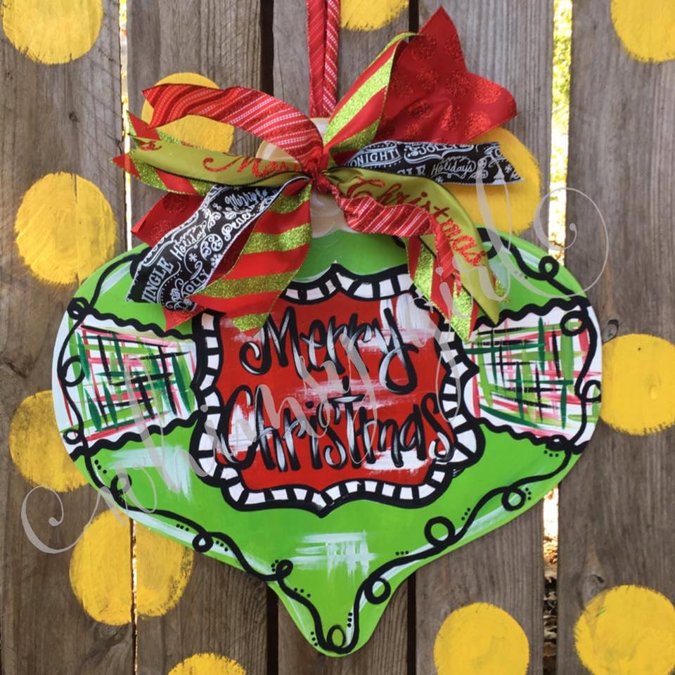 Christmas Ornament Door Hanger by WhimsyGirlArt on Etsy