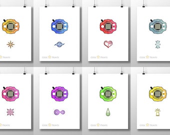 Digimon Adventure Digivice with Corresponding Crest Print Season 1