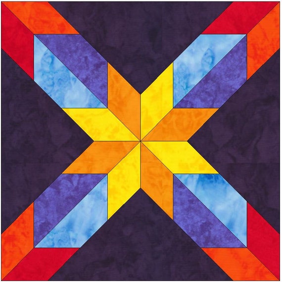 Big Double Hunter s Star 15 Inch Block Paper Template