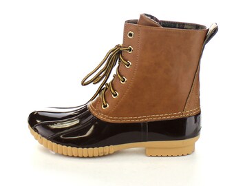 Brown Monogrammed Duck Boots