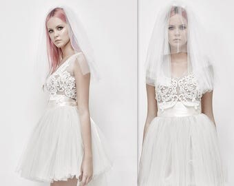 Tulle Wedding Skirt Tutu with Satin Ribbon, Short tulle dress, Tutu Skirt, Adult Tutu, short wedding dress