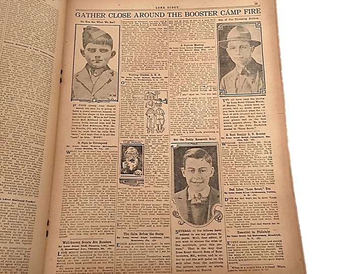 Vintage Newspaper | Lone Scout | The Real Boys Magazine | August 30 1919 | Photos by PET | Beginning a Dandy Football Serial Mom Teen