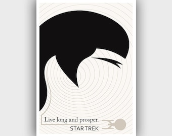 Star Trek Art Print Minimalist Movie Poster Live Long and Prosper Quote Prints Typography Print Geekery Art Star Trek Poster Nerd Gifts