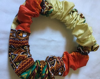 Chouchou taille XL tissu africain wax pour dreadlocks cheveux afri rasta ethnique
